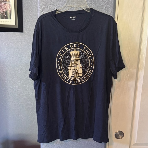 Old Navy Other - Old Navy Dark Blue Tee with Gold Graphic